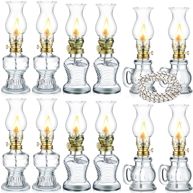 Oil Lamp Yexiya, lámpara vintage de queroseno de vidrio, juego de 12