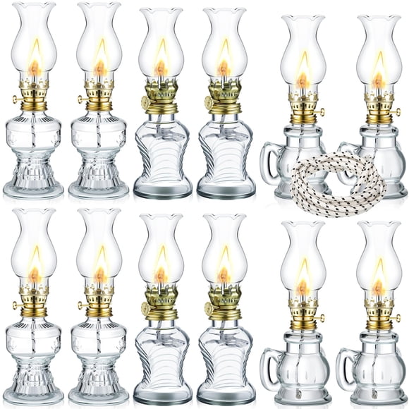 Oil Lamp Yexiya, lámpara vintage de queroseno de vidrio, juego de 12