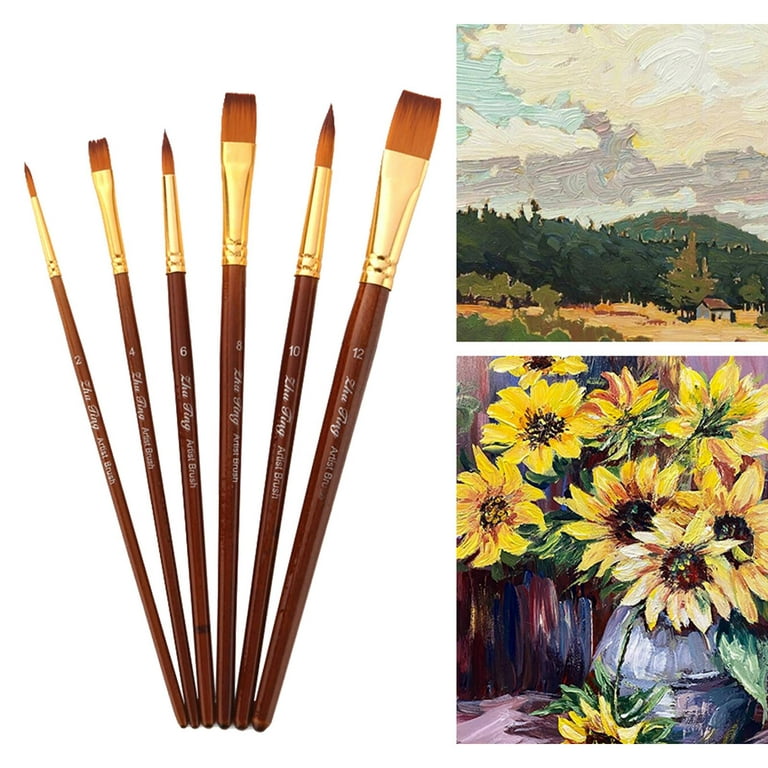 Honoson Paint Brushes for Acrylic Painting, Big Paint Brushes Watercolor  Synthetic Paint Brushes Bulk with Wooden Handle for Acrylic, Watercolor,  Oil