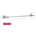 thumbnail image 3 of Delta Silverton Polish Chrome Towel Bar 24 in. L Die Cast Zinc, 3 of 4