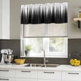 thumbnail image 4 of 2 Pack Valances for Window, Black White Short Curtains for Kitchen Bedroom Living Room, Modern Geometric Abstract Gradient Striped Rod Pocket Small Window Treatment Valance Drapes 54 x 18 Inch, 4 of 8