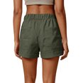 thumbnail image 4 of Women's Utility Shorts with Pockets, Casual Solid Color Elastic Waist Twill Shorts, Summer Lightweight Everyday Cuffed Hem Chino Basic Shorts, 4 of 8