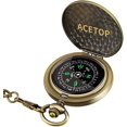 thumbnail image 1 of Boussole Rétro Portable Boussole Militaire Fluorescente Équipement de Survie Boussole Outils de Navigation Extérieure pour Randonnée, Camping, Équitation, Chasse, Bateau, Garçon Scout, 1 of 7