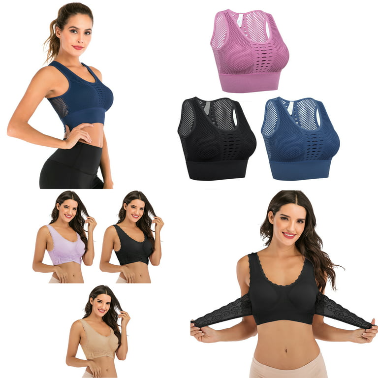 Womens Sports Bras Spaghetti Strap Padded Bras Plus Size Workout Bras  Wireless Casual Camisole Workout Yoga Gym Tops