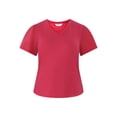 thumbnail image 5 of Time and Tru Women's Cotton Tee with Double Cloth Short Sleeves, Sizes XS-XXXL, 5 of 5