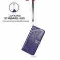 thumbnail image 3 of Dteck for OnePlus Nord N200 5G 2021 Released Embossed Butterfly Flower Premium PU Leather [Folio Flip][Kickstand][Card Slots][Wrist Strap] Cover, Darkpurple Butterfly, 3 of 6