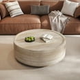 thumbnail image 2 of Euroco 37" Faux Marble Coffee Table with Drum Design, Circle Mars Pattern Center Table With Durable Construction, Contemporary End Table for Living Room, Bedroom, 2 of 9