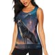 thumbnail image 1 of Fotbe Night Sky Wolf Blusas Sin Mangas para Mujer – Estilo Casual, Corte Suelto, Slim-Fit, Cuello Redondo Deportivo, Tops de Verano para Gimnasio y Yoga-Large, 1 of 7