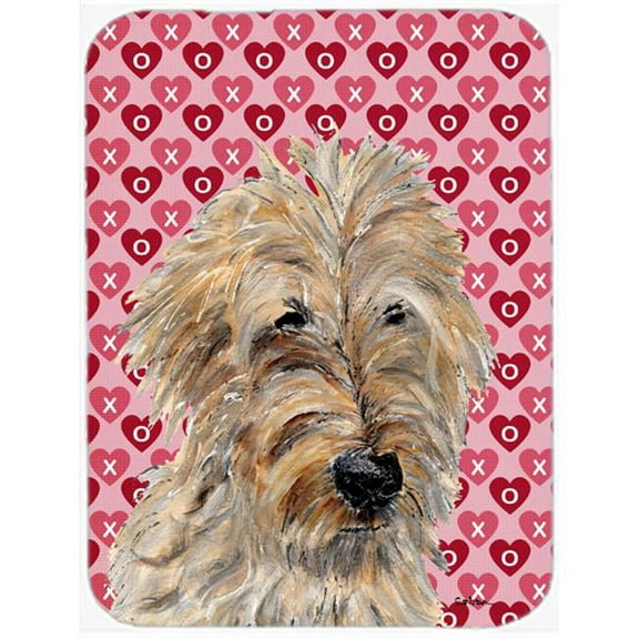 Golden Doodle 2 Hearts And Love Mouse Pad, Hot Pad Or Trivet, 7.75 x 9.25 In.