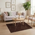 thumbnail image 3 of ODIKA 4'x6' Chocolate Brown Rust Geometric Washable Area Rug Contemporary Minimalist Circles Squares Dots Artistic Modern for Bedroom, Reading Nook, Pet Friendly & Non-Shedding, 3 of 7