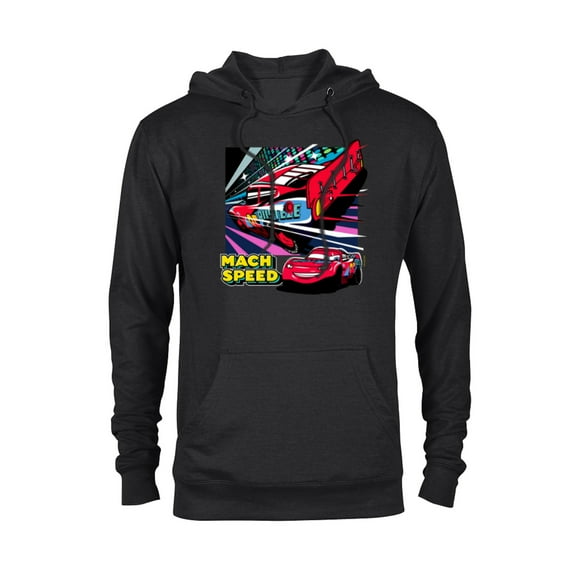 Disney and Pixar’s Cars Mach Speed Lightning McQueen Racing - Pullover Hoodie for Adults - Customized-Black