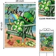 thumbnail image 2 of St Patricks Day Beach Chair Decorative House Flag, Lucky Shamrock Clover Hat Coastal Ocean Garden Yard Outside Decorations, Spring Irish Rainbow Outdoor Large Home Decor Double Sided 28 x 40, 2 of 7