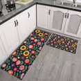 thumbnail image 2 of Pioneer Flower Floral Print Pattern Kitchen Rugs Sets Of 2, Anti Fatigue Non Slip Washable Floor Mats for Kitchen Sink Laundry, 17X30 Inch + 17X47 Inch, 2 of 6