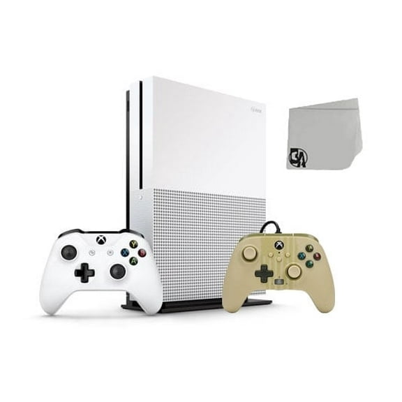 Pre-Owned Restored Microsoft Xbox One S 500GB Gaming Console White with Desert Ops Controller Included BOLT AXTION