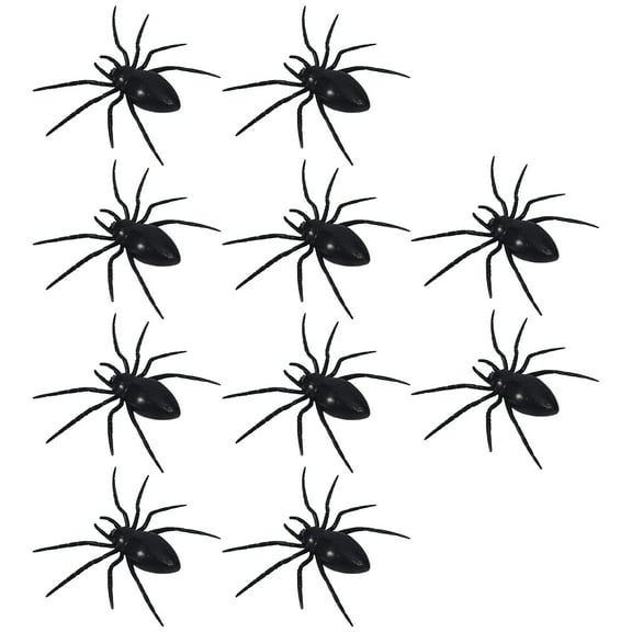 EZPXFCI 10Pcs Fake Plastic Spiders - Black Scary Insect Toys for Halloween Prank, Joke Gag Gift, Party Decoration and Tricky Fun