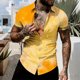 thumbnail image 1 of Ceisia Men's Slim-Fit Golden Yellow Gradient Short Sleeve Button-Down Shirt Gold M Gifts, 1 of 6
