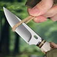 thumbnail image 7 of Bushcraft Knife - Fixed-Blade Carbon Steel Knife with Leather Sheath - Outdoor Camping Survival Tactical Knives, 7 of 7