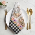 thumbnail image 2 of Easter Bunny Eggs Cloth Napkins, Spring Flowers Rabbits Farmhouse Buffalo Plaid Washable and Reusable Dinner Napkins Set of 6, Table Napkin for Kitchen Party Birthday Wedding Hotel 20"x20", 2 of 9