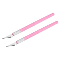 Uxcell 2 Pack Art Craft Carving Knife with 2 Pack Metal Plate PP Handle Pink (2 Set)