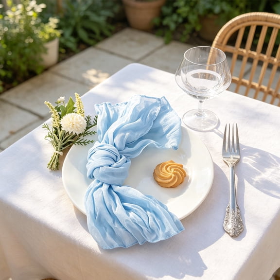 Pleated Cloth Napkins, Reusable Party Napkins with Elegant Ruffled Design, Decorative Dinner Napkins for Wedding, Birthday, Banquet, Restaurant Table Settings