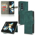 thumbnail image 4 of Wallet Case for Samsung Z Fold 3,Card Slots[RFID Blocking],Durable Flip Folio Kickstand Magnetic Closure Retro Premium Leather Wallet Wrist Strap Shockproof Case for Samsung Galaxy Z Fold 3, Green, 4 of 8