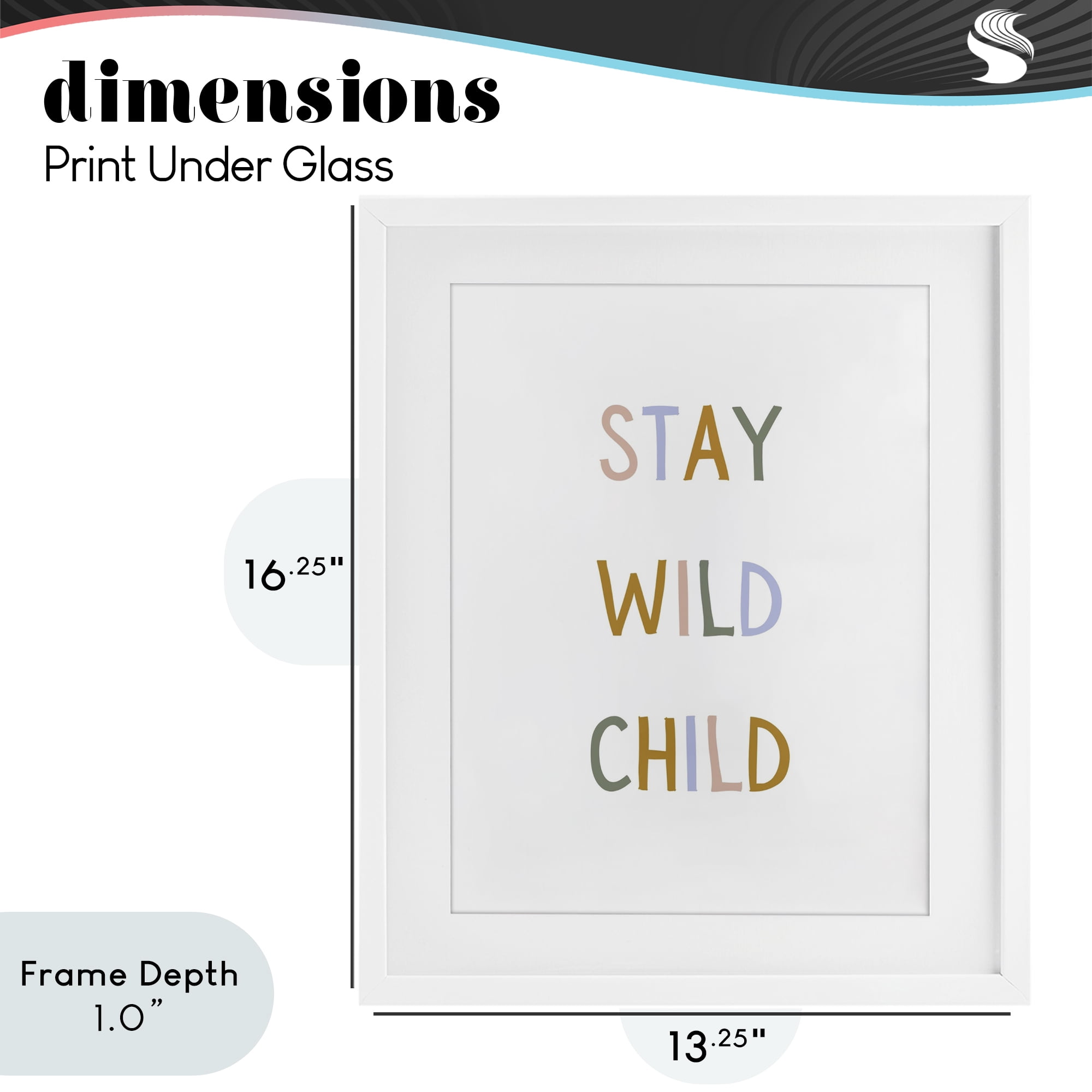 Stupell Industries Stay Wild Child White Framed Print Under Glass, design by Katie Griggs