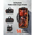 thumbnail image 2 of KFFKFF 20-Inch Tool Bag with 33 Pockets, Portable Organizer for Tools, Large Storage with Durable Zipper, Adjustable Shoulder Strap, Water-Resistant Design, Ideal for Home and Professional Use, 2 of 9
