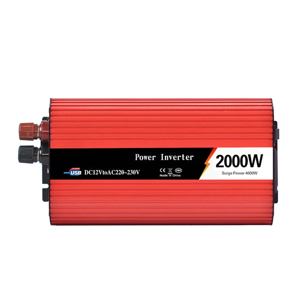 Kenally Aleación de aluminio DC 12V a AC 220V Inversor de energía Reemplazo 2000W Interruptor de encendido / apagado Dual USB Heats Disipation Auto Vehículos, repuestos y accesorios Mis Kenally VI017902-01
