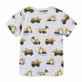 thumbnail image 6 of KPOPLK Baby Boy Clothes Toddler Boys Excavator Print Shirts Boy Short Sleeve T-Shirt Infant Summer Top(6 Years,Grey), 6 of 8