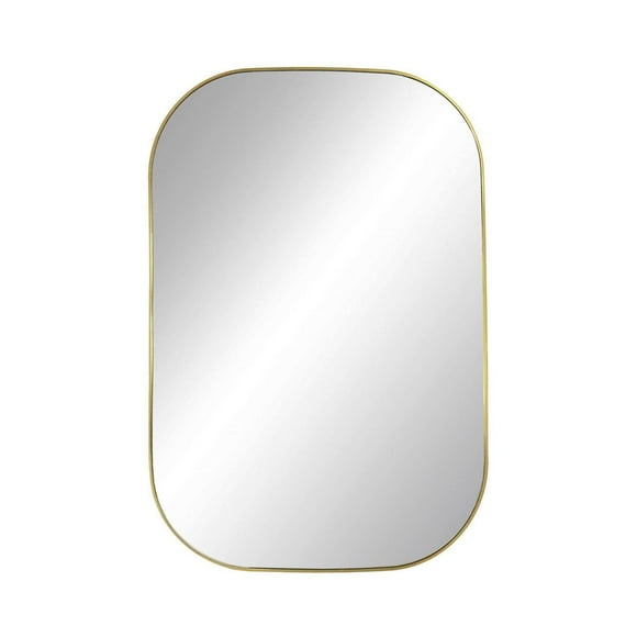 Gold Curved Corner Metal Mirror, 24X36"