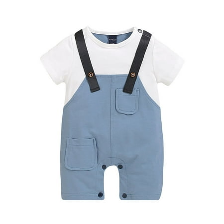 

AIMAOMI Newbron Baby Boys Short Sleeve Gentleman Romper Jumpsuit Summer Clothes H