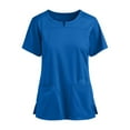 thumbnail image 2 of Mittory V-Neck Women's Scrub Top with Dolman Sleeves & High-Low Shirttail Hem for Comfort, 2 of 3