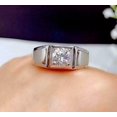 thumbnail image 4 of HeartsAndYou 1.6ct Round Moissanite Solitaire Statement Men Engagement Ring for Women 18k White Gold Over Silver, 4 of 8