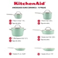 thumbnail image 4 of Juego de ollas 10pzs, KitchenAid. Aluminio anodizado. Antiadherente cerámico. Verde pistacho, 4 of 5