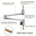 thumbnail image 3 of WOWOW Brass Pot Filler Faucet Kitchen Sink Wall Mount Brushed Nickel Folding Faucet, 3 of 6