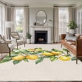 thumbnail image 3 of Yellow Lemon Area Rug 5x8 FT, Non Slip Bedroom Throw Carpet, Spring Botanical Leaves Fruit Farmhouse Washable Soft Floor Carpet Non-Shedding Rug for Living Room Nursery Dorm Office, 3 of 9