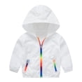 thumbnail image 3 of Weebloom Unisex Kids Toddler Zipper Hoodie Boys Girls Sun Protection Jacket Sun Sunscreen Hoodie Jacket Lightweight Summer Breathable Outwear With Pockets Cooling Shirt 3-4 Years, 3 of 5