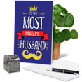 thumbnail image 3 of NobleWorks Handsome Husband - Birthday Greeting Card with Envelope (4.63 x 6.75 Inch) - C9331BDG, 3 of 5