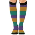 thumbnail image 4 of Women's Knee High Socks, Fashion Striped Breathable Crew Length Long Socks for Carnival, Party, Festival, Daily Wear and Cosplay-Yellow, 4 of 7