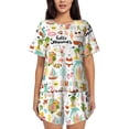 thumbnail image 1 of Balery Hello Summer Conjunto de Pijama para Mujer con Estampado, Dos Piezas de Manga Corta y Shorts, Ropa de Dormir Suave con Cuello Redondo y Bolsillos-4X-Large, 1 of 6
