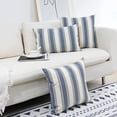 thumbnail image 3 of Yumcute Stripe Throw Pillow Covers Farmhouse Pillowcases Pack of 2  18 x 18 Inch Gray, 3 of 8