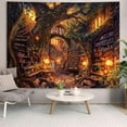 thumbnail image 4 of Gojian Forest Library Tapestry Tree Bookshelf Tapestries Wall Hanging Vintage Fantasy Fairy Treehouse Book Tapestry for Bedroom Living Room Dorm Classroom, 4 of 6