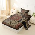 thumbnail image 2 of Manfei Classic Aztec Twin Sheets,Jungle Deer Bear Bedding,Brown,3-Piece,1 Fitted Sheet and 1 Pillowcase, 2 of 6