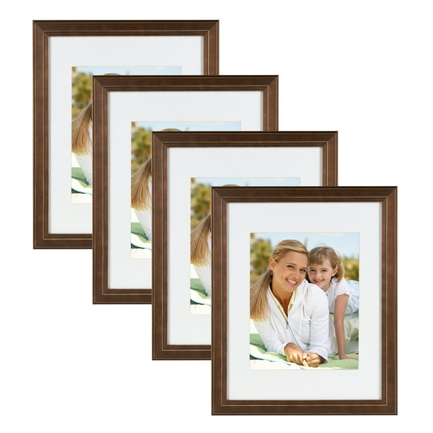 DesignOvation Kieva Solid Wood Picture Frames, Distressed Espresso