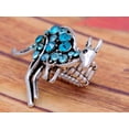 thumbnail image 2 of Alilang Antique Silvery Tone Synthetic Aquamarine Australian Kangaroo Statement Ring, 2 of 4