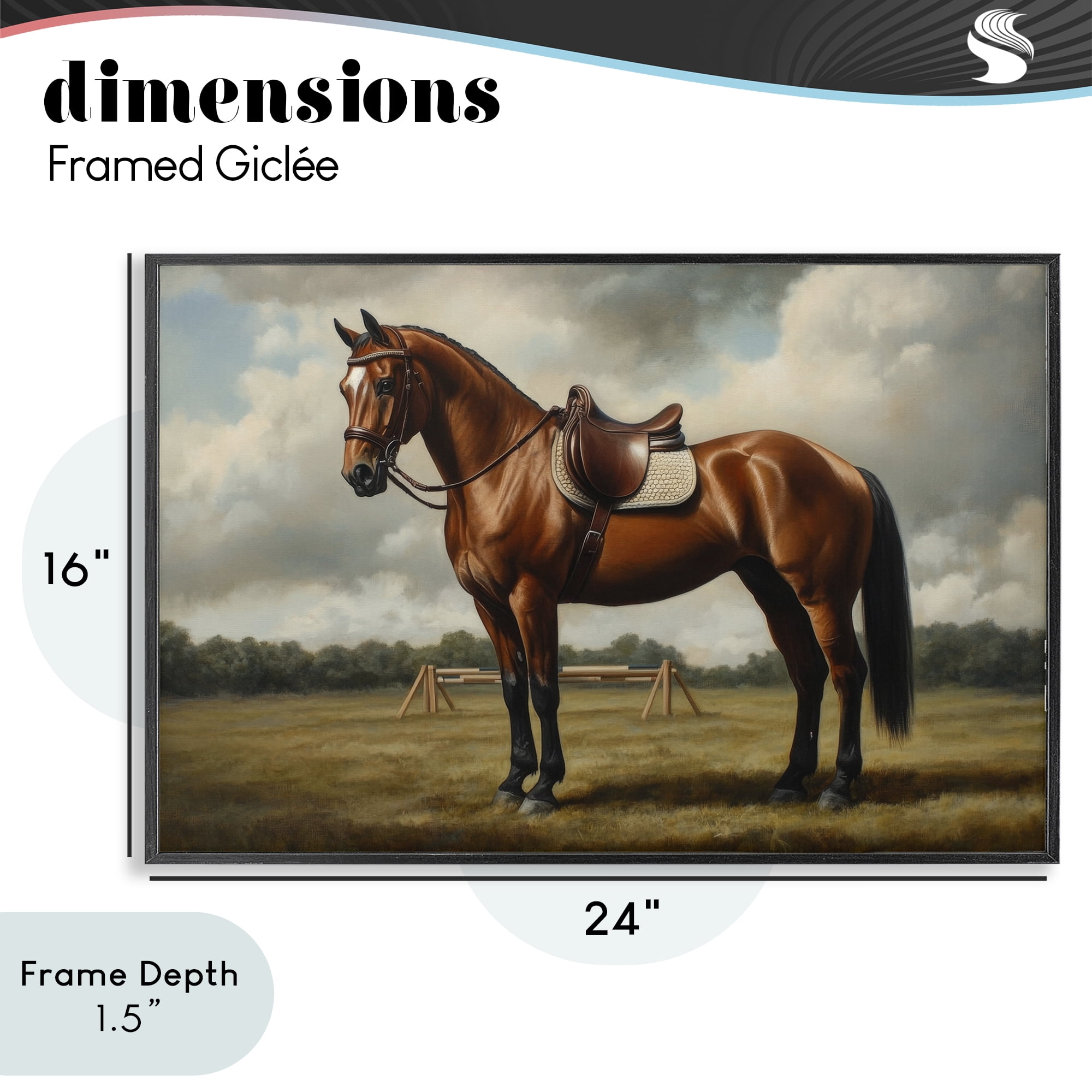 Stupell Industries Red Mare in Pastoral Landscape Black Framed Giclee Art, design by Petal Prints Design