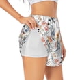 thumbnail image 3 of Lsque Lilies Flowers Printed Women's Running Shorts with Liner Pockets,Elastic Quick Dry Workout Athletic Gym Yoga Shorts,Womens High Waist Shorts-Medium, 3 of 9