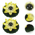 thumbnail image 1 of OUNONA 2Pcs Solar Energy Lotus Light Yellow Floating Pond Decorative Landscape Lamp, 1 of 8