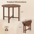 thumbnail image 3 of Gymax 36'' Foldable Kitchen Table Round Dining Table w/Solid Rubber Wood Legs, 3 of 10