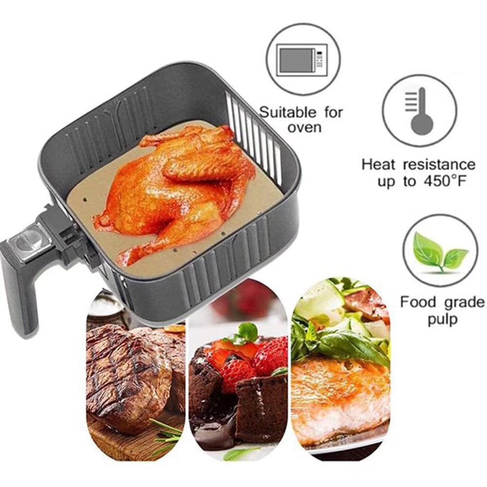 Air Fryer Paper Disposable Steamer Liners Kitchen Bakeware Papers Baking Mat-200pcs 6.5"-9"